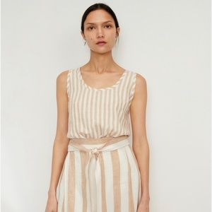 Everlane Linen Striped Scoop Neck Tank